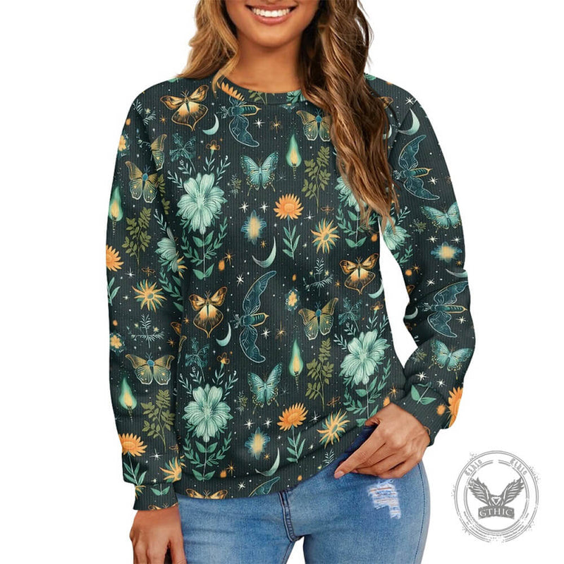 Fairy Flower Fire Butterfly Sweater