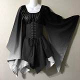 Fairy Trumpet Sleeve Gradient Handkerchief Dress | Gthic.com