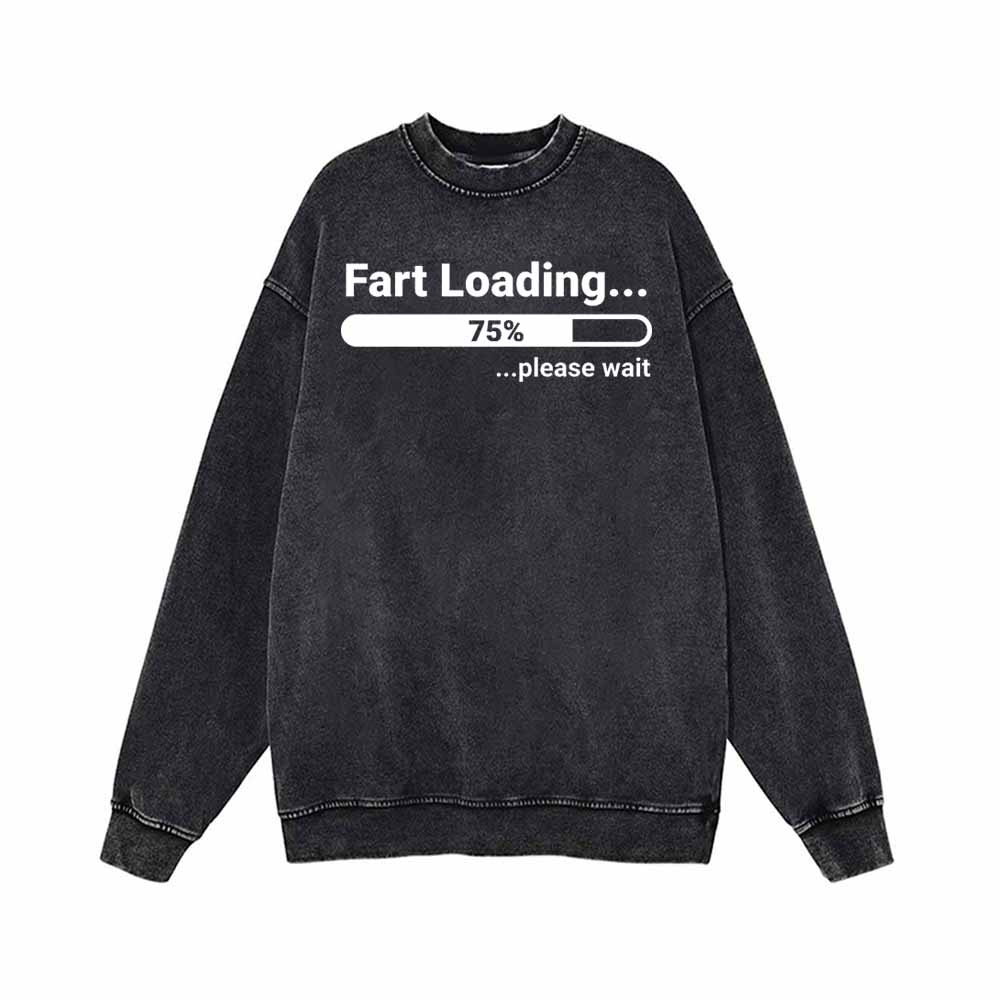 Fart Loading 75% Vintage Washed Hoodie Sweatshirt