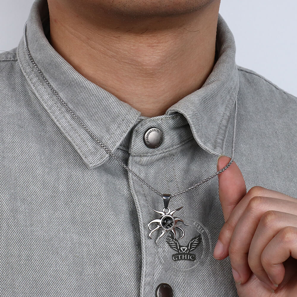 Fashion Black Gem Octopus Stainless Steel Marine Pendant | Gthic.com