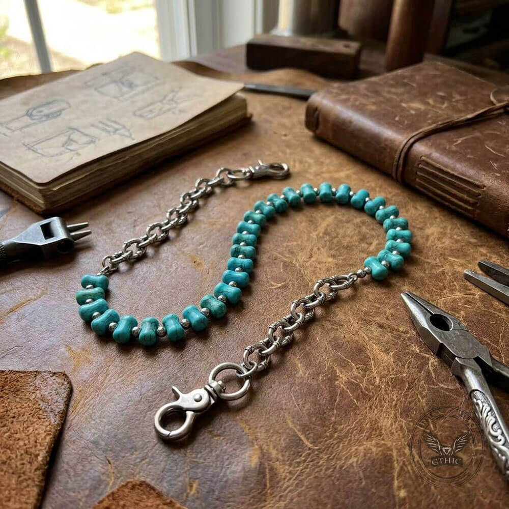 Fashion Bone-Inspired Turquoise Alloy Pants Chain