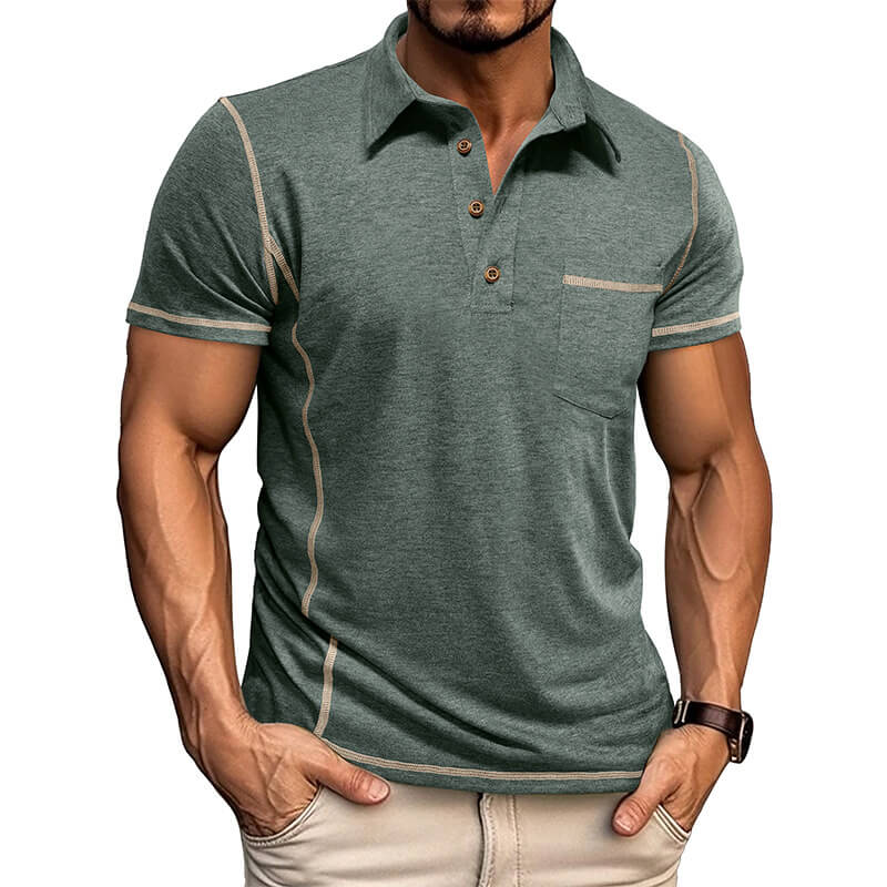 Fashion Casual Short-Sleeved Lapel Polo Shirt 01 | Gthic.com