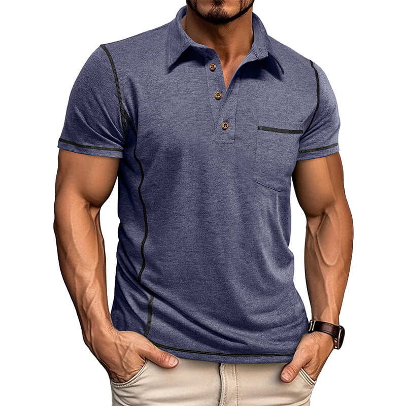Fashion Casual Short-Sleeved Lapel Polo Shirt