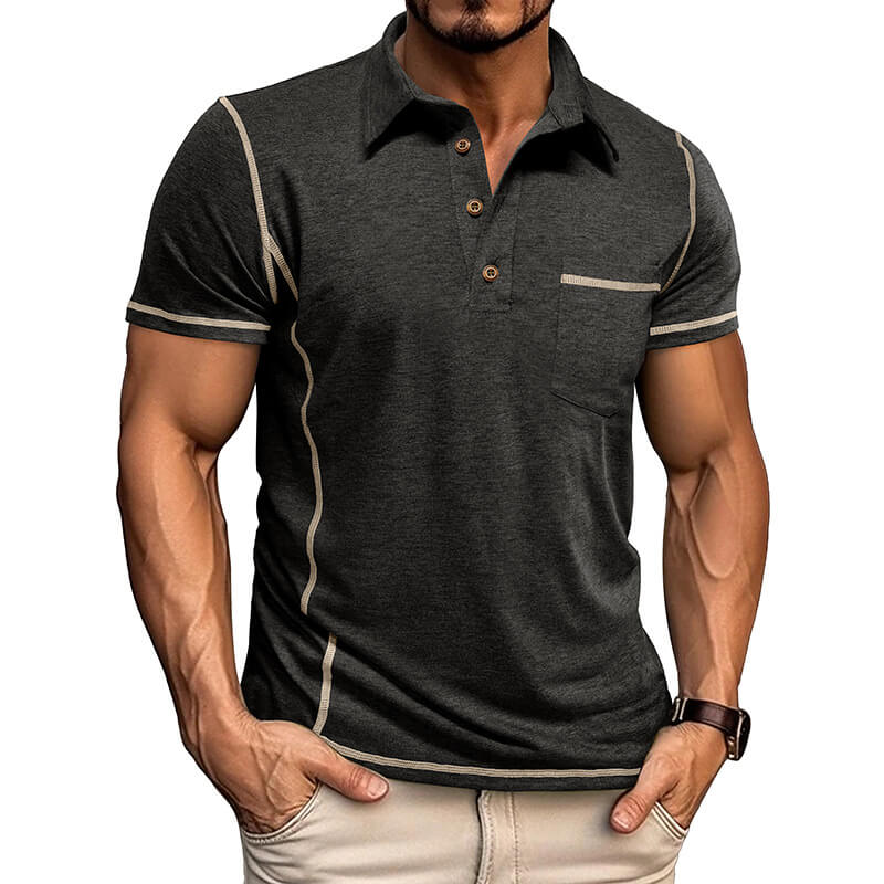 Fashion Casual Short-Sleeved Lapel Polo Shirt