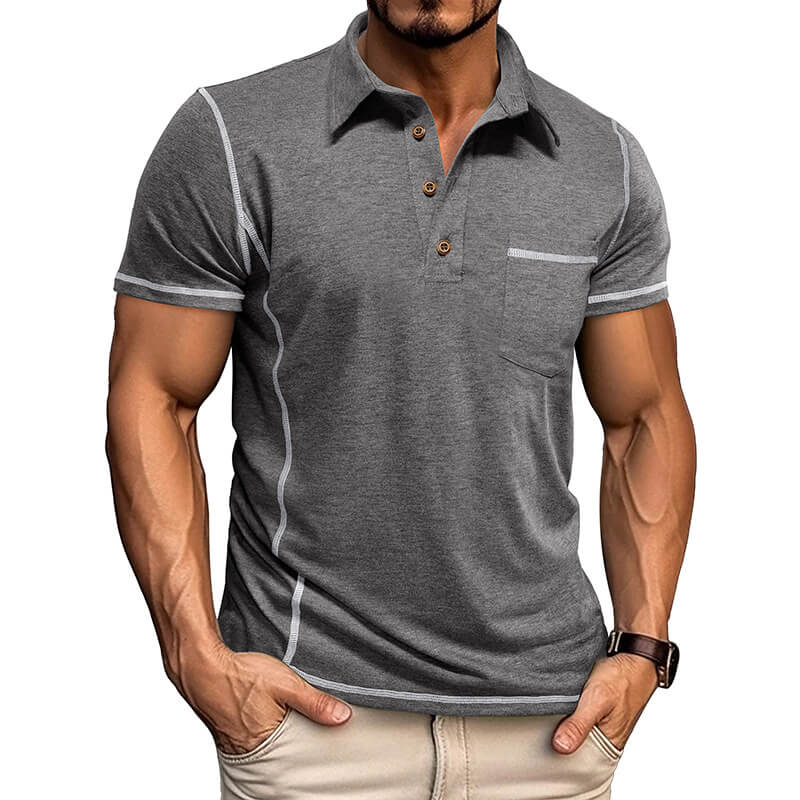 Fashion Casual Short-Sleeved Lapel Polo Shirt