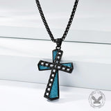 Fashion Chain Turquoise Cross Stainless Steel Pendant | Gthic.com