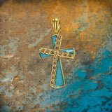 Fashion Chain Turquoise Cross Stainless Steel Pendant