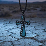 Fashion Chain Turquoise Cross Stainless Steel Pendant
