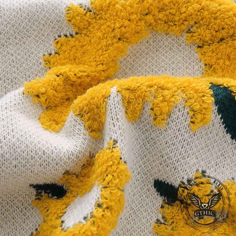 Fashion Chrysanthemum Pattern Knitted Sweater