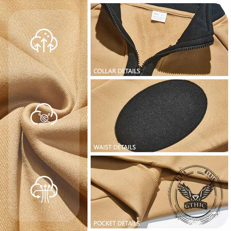 Fashion Colorblock Half-Zip Stand Collar Sweatshirt