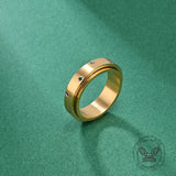 Fashion Colored Diamond Stainless Steel Spinner Ring