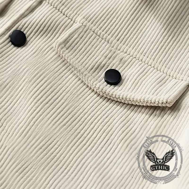 Fashion Corduroy Single-Breasted Lapel Coat