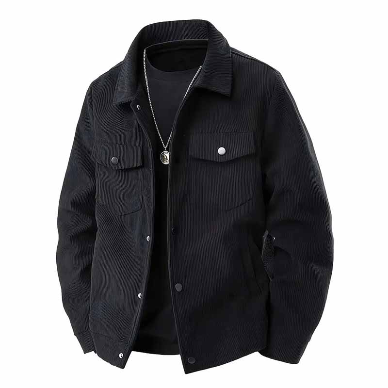 Fashion Corduroy Single-Breasted Lapel Coat