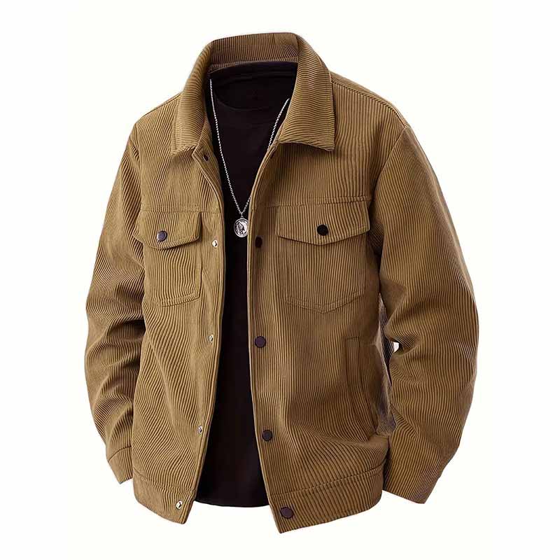 Fashion Corduroy Single-Breasted Lapel Coat