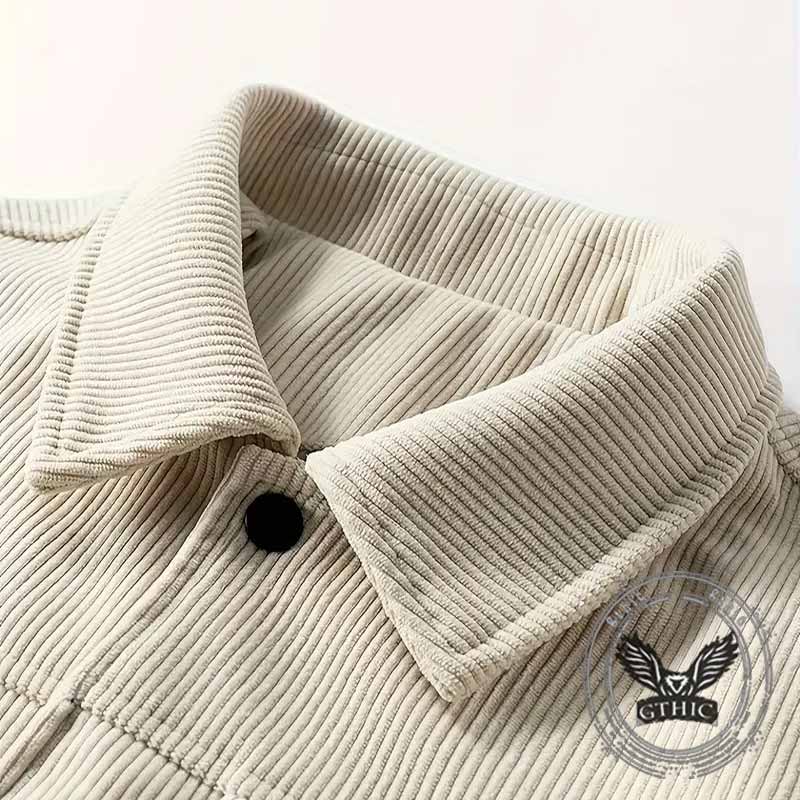Fashion Corduroy Single-Breasted Lapel Coat