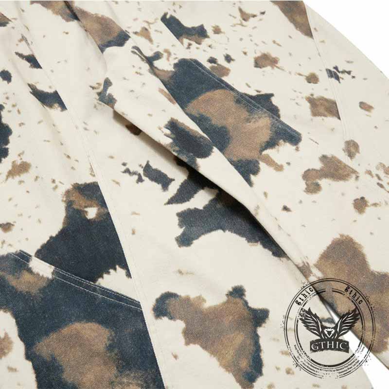 Fashion Cow Camouflage Print Wide-Leg Scimitar Pants