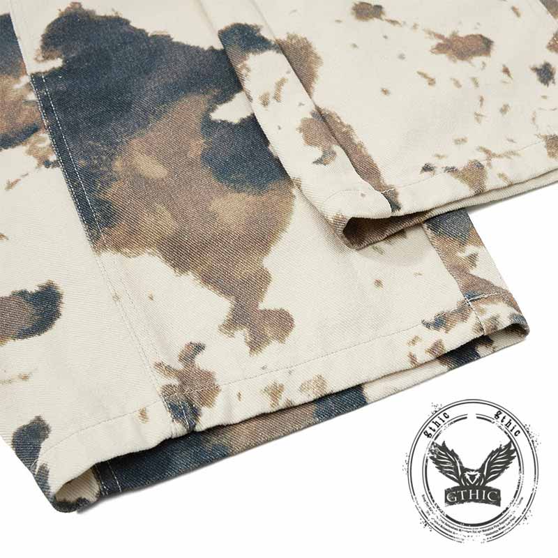 Fashion Cow Camouflage Print Wide-Leg Scimitar Pants