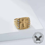 Fashion Cross Diamond-Set Stainless Steel Ring