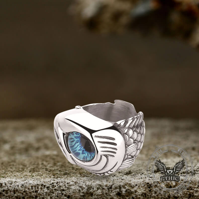 Fashion Fish Gem Eyes Stainless Steel Animal Ring | Gthic.com