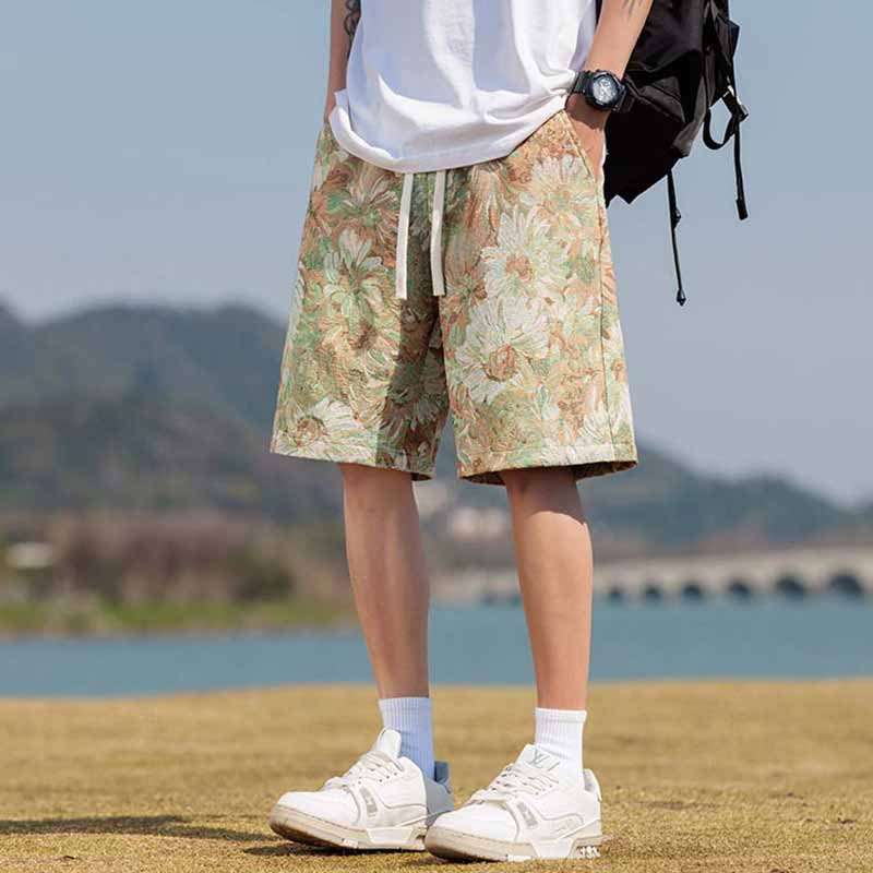 Fashion Floral Print Sport Beach Drawstring Shorts 02 | Gthic.com