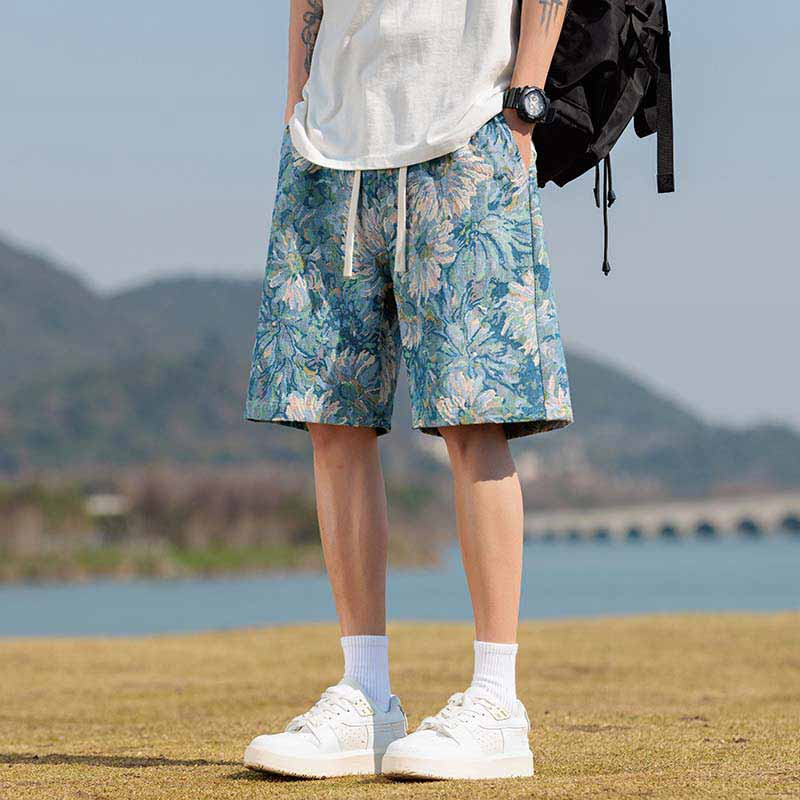 Fashion Floral Print Sport Beach Drawstring Shorts 03 | Gthic.com