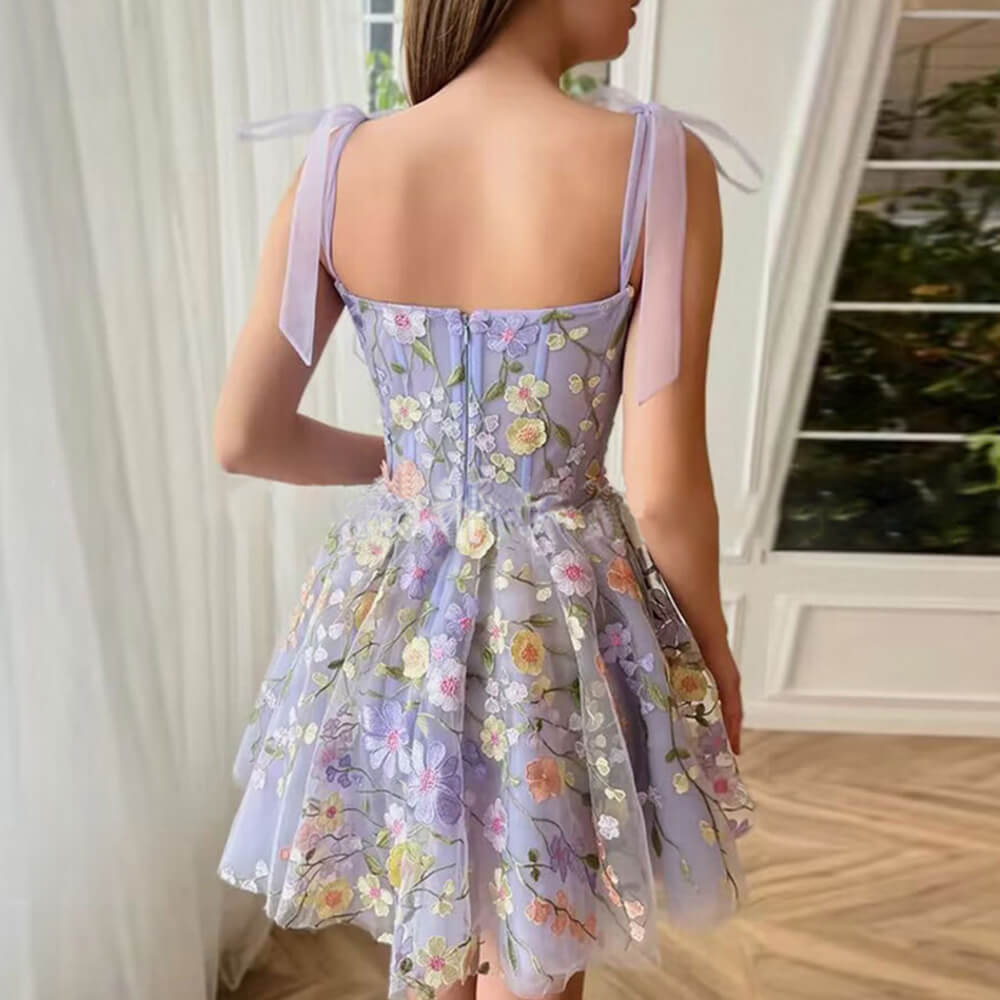 Fashion Flower Embroidery Suspender Dress 02 | Gthic.com