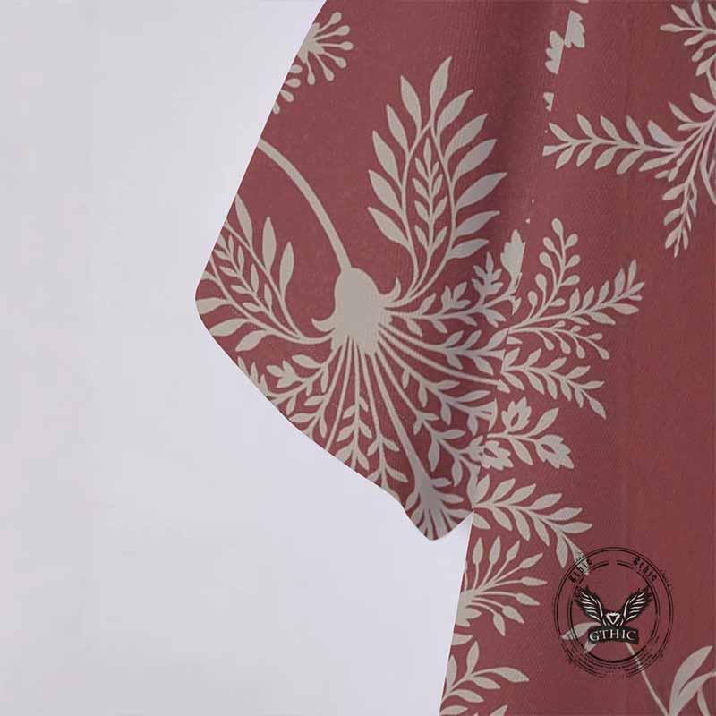 Fashion Flower Print Short Sleeve Lapel Polo Shirt 03 | Gthic.com