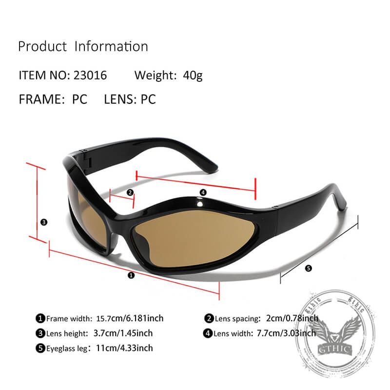 Fashion Future Style Y2K UV-Proof PC Cycling Sunglasses | Gthic.com