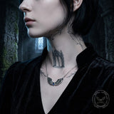 Fashion Gem Feather Wings Stainless Steel Necklace | Gthic.com