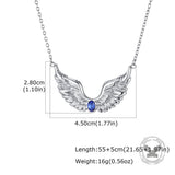 Fashion Gem Feather Wings Stainless Steel Necklace