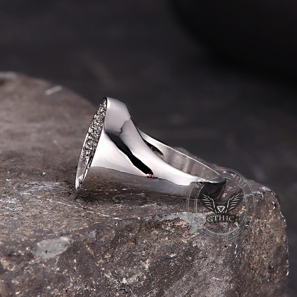 Fashion Gem Hollowed Tree Of Life Stainless Steel Viking Ring