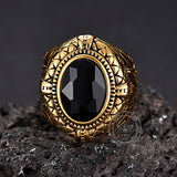 Fashion Gemstone Zulfiqar Sword Stainless Steel Ring