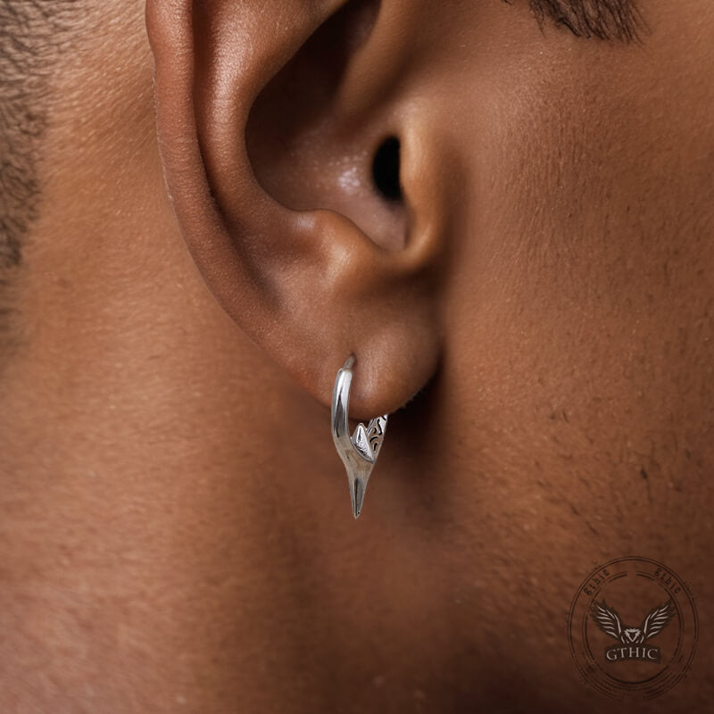 Fashion Geometric Sword Stainless Steel Hoop Earrings | Gthic.com