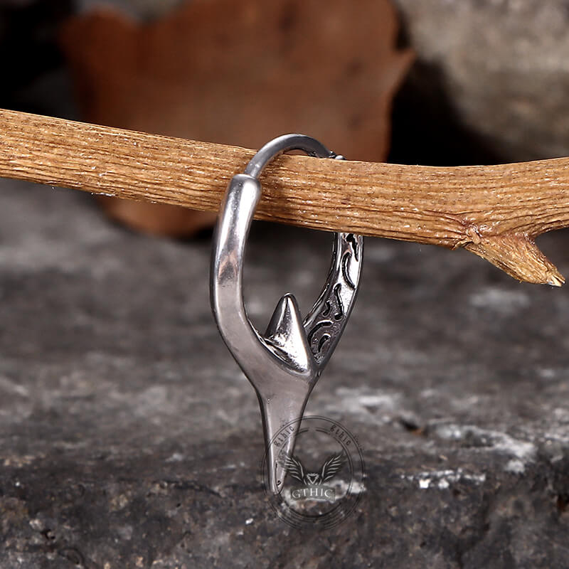 Fashion Geometric Sword Stainless Steel Hoop Earrings | Gthic.com