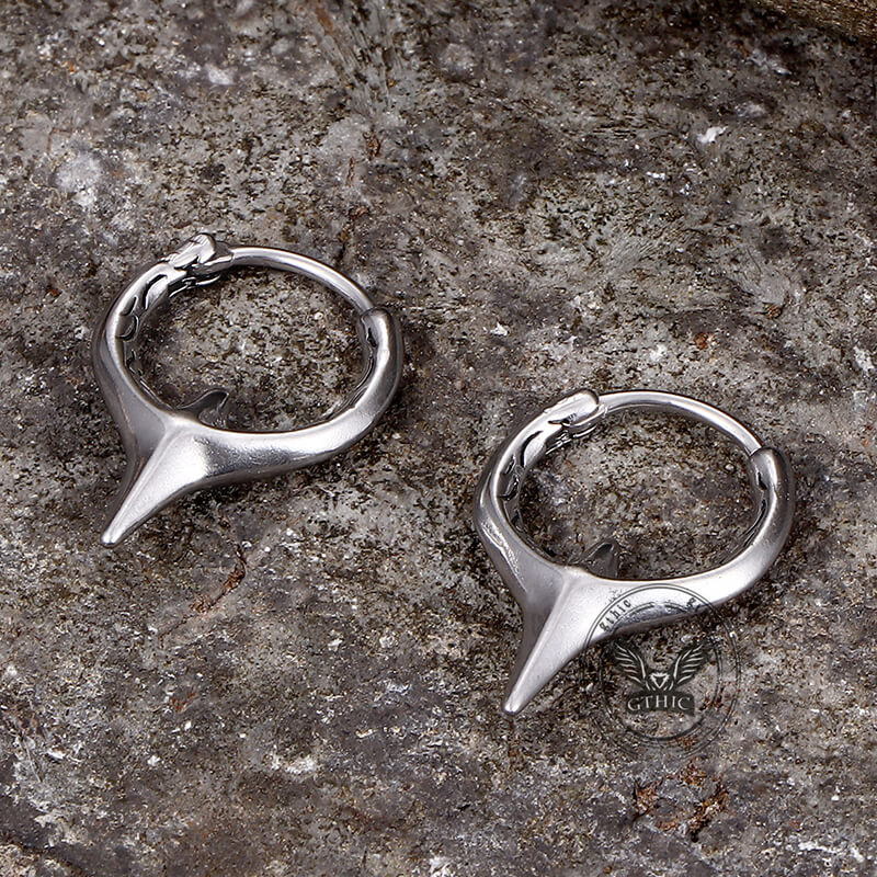 Fashion Geometric Sword Stainless Steel Hoop Earrings | Gthic.com