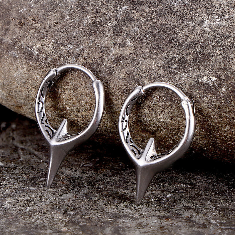 Fashion Geometric Sword Stainless Steel Hoop Earrings | Gthic.com