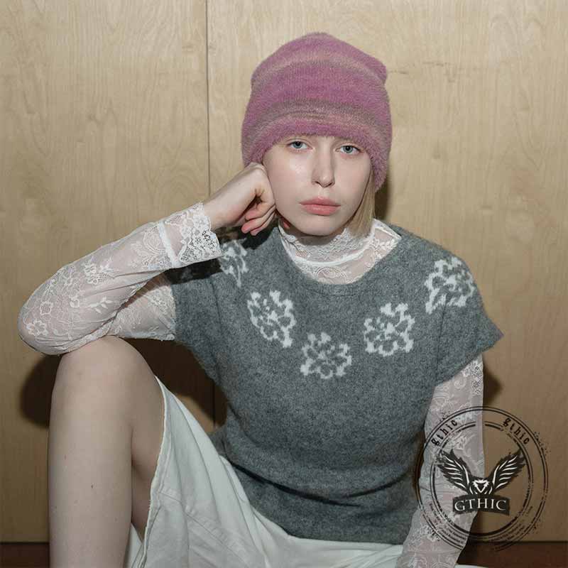 Fashion Gradient Color Knitted Brimless Beanie Hat | Gthic.com