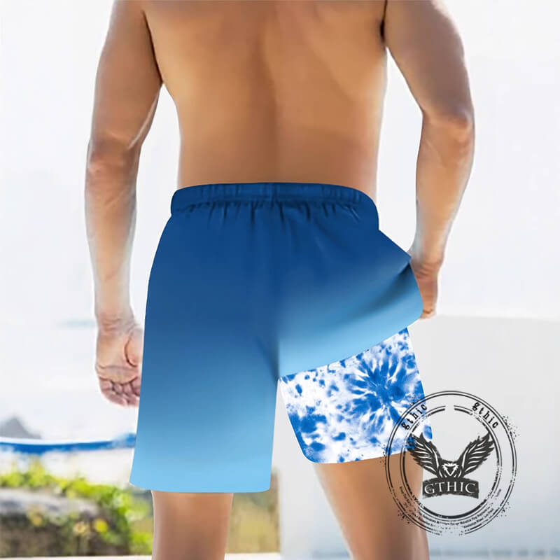 Fashion Gradient Loose Double Layer Surf Beach Shorts | Gthic.com