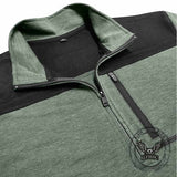 Fashion Half-Zip Stand-Up Collar Color-Blocked Top