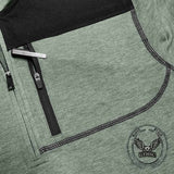 Fashion Half-Zip Stand-Up Collar Color-Blocked Top