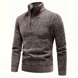 Fashion Half-Zip Thickened Stand Neck Pullover Sweater