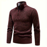Fashion Half-Zip Thickened Stand Neck Pullover Sweater