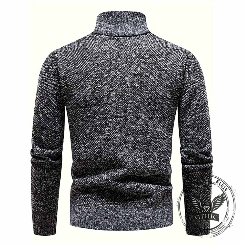 Fashion Half-Zip Thickened Stand Neck Pullover Sweater