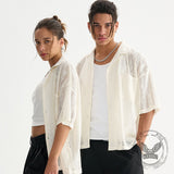 Fashion Hollow Mesh Crochet See-through Lace Shirt | Gthic.com