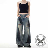 Pantaloni punk da uomo in cotone con stampa teschio patch