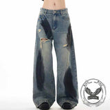 Pantaloni punk da uomo in cotone con stampa teschio patch