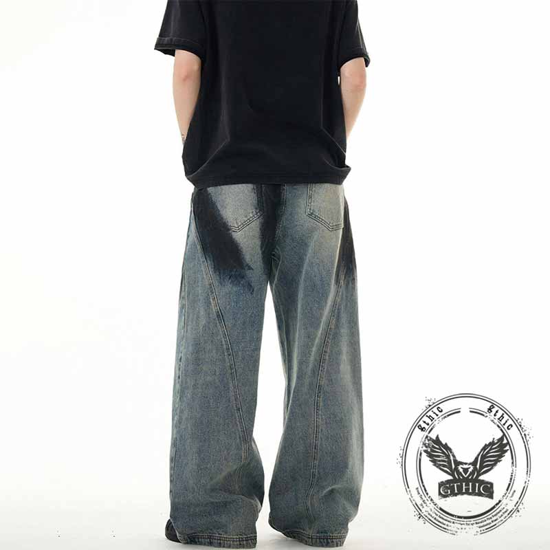 Pantalon Punk Homme en Coton Imprimé Crâne Patch