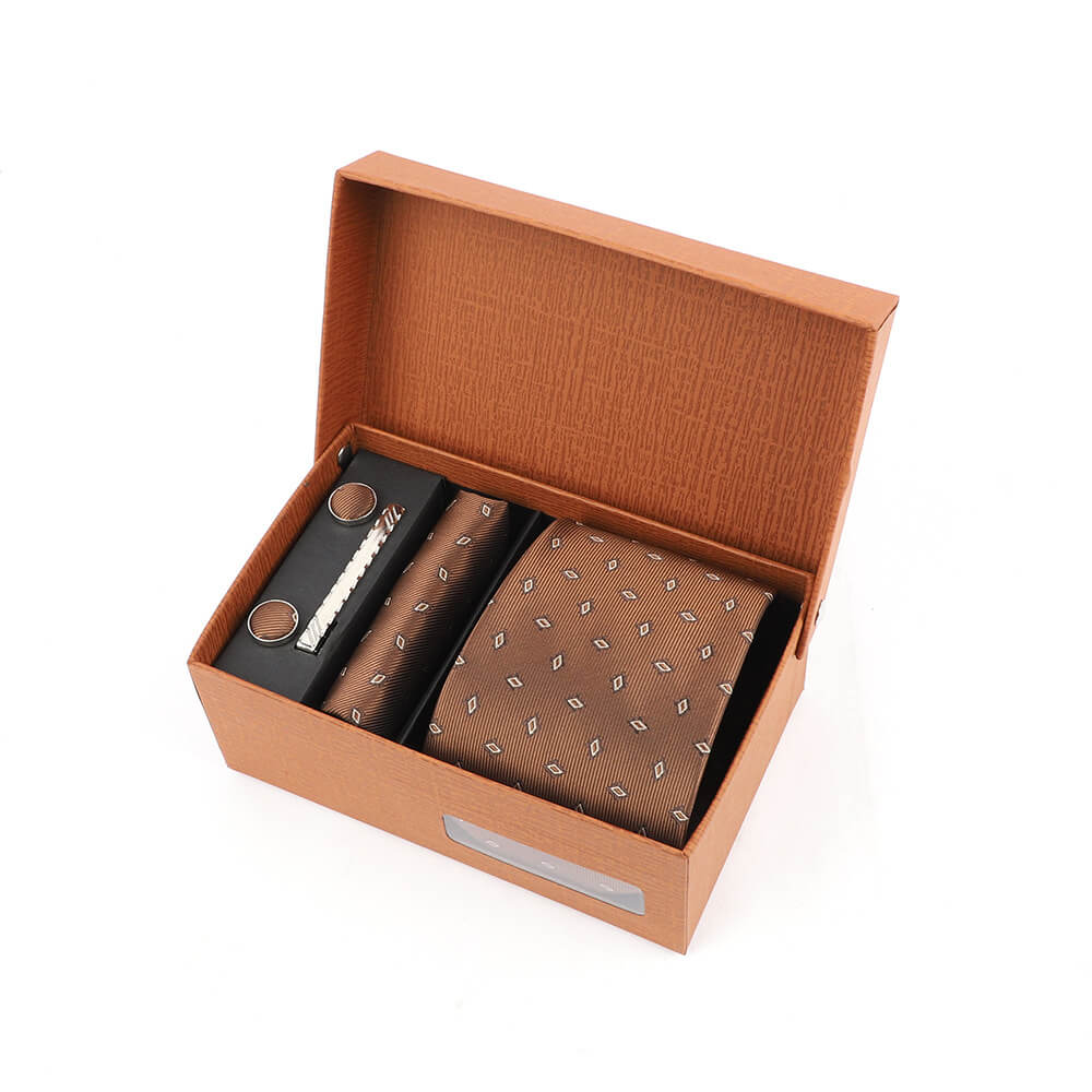 Fashion Jacquard Men's Polka Dot Print Tie Gift Box