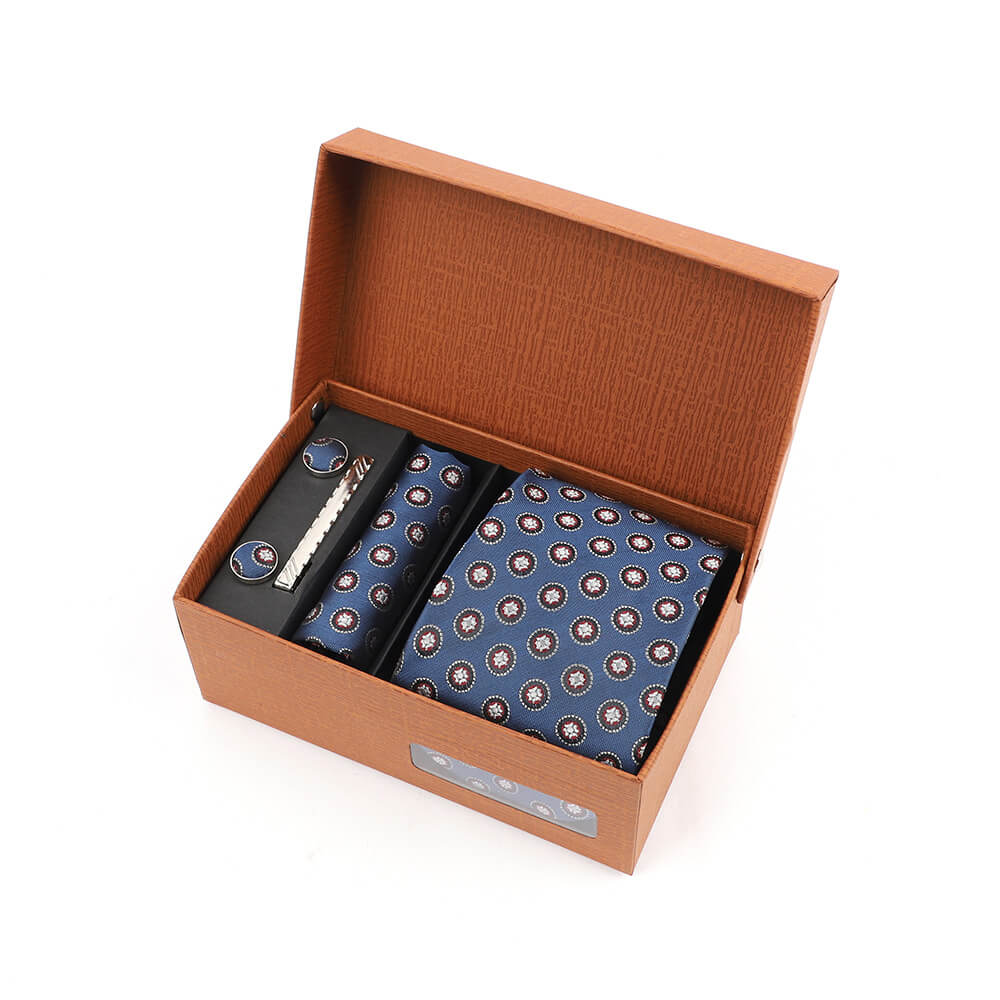 Fashion Jacquard Men's Polka Dot Print Tie Gift Box