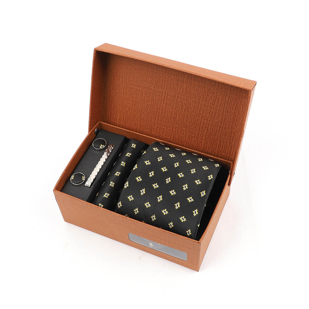 Fashion Jacquard Men's Polka Dot Print Tie Gift Box
